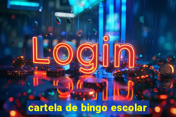 cartela de bingo escolar