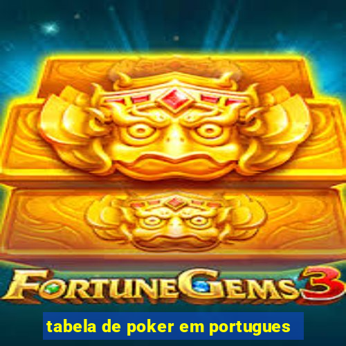 tabela de poker em portugues