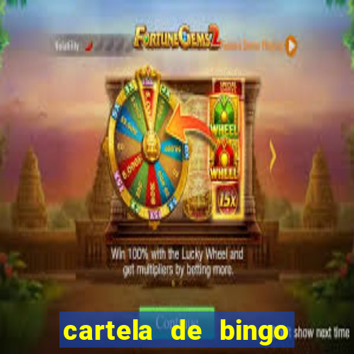 cartela de bingo pra imprimir