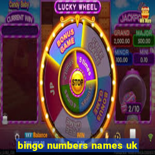 bingo numbers names uk