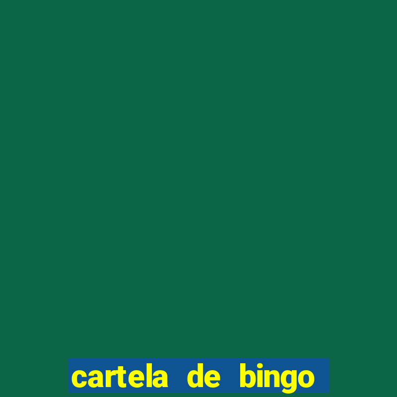 cartela de bingo para preencher