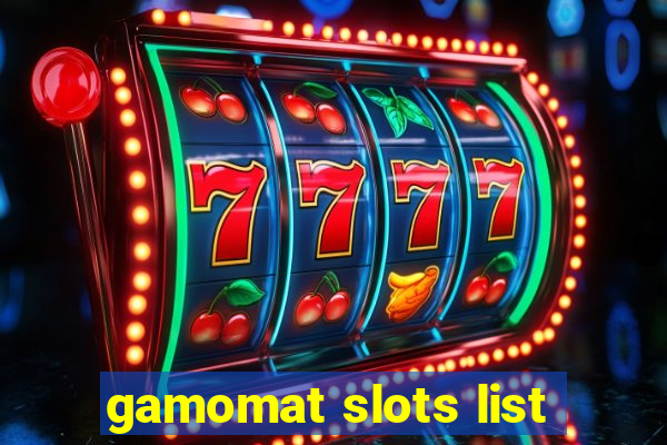 gamomat slots list