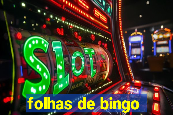 folhas de bingo