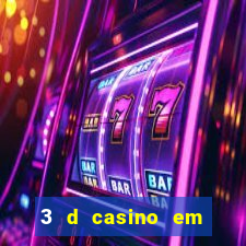 3 d casino em movimento com baralho