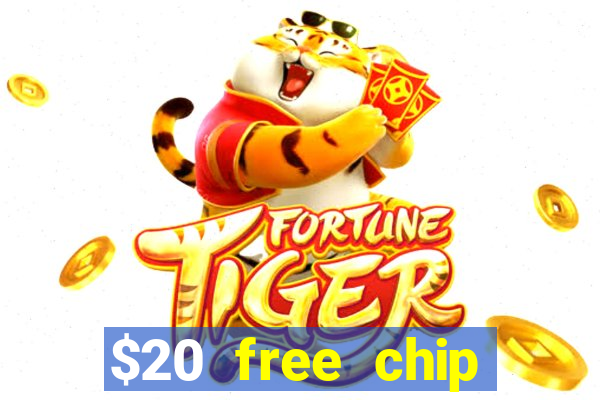 $20 free chip offered by desert nights casino