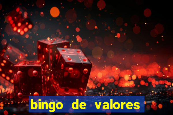 bingo de valores para imprimir