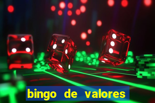 bingo de valores para imprimir