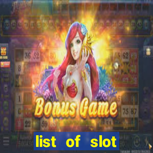 list of slot machines at winstar