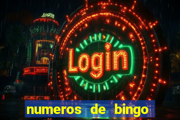 numeros de bingo del 1 al 75