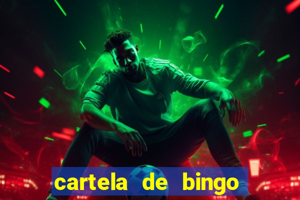 cartela de bingo com letras