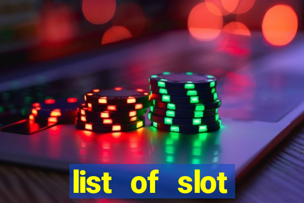 list of slot machines at jake's 58