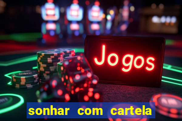 sonhar com cartela de bingo